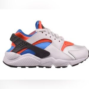Nike Kids White Sneakers with Orange and Blue Accents